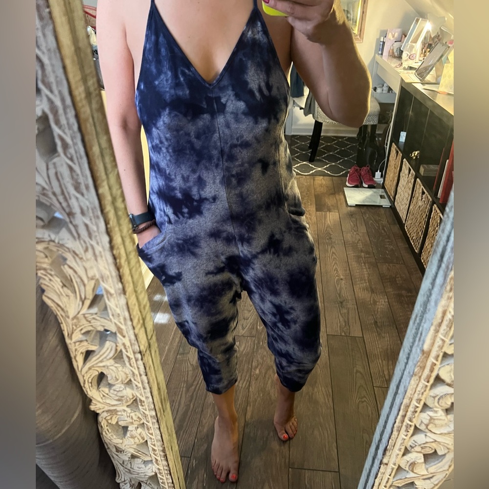 Blue tye dye romper